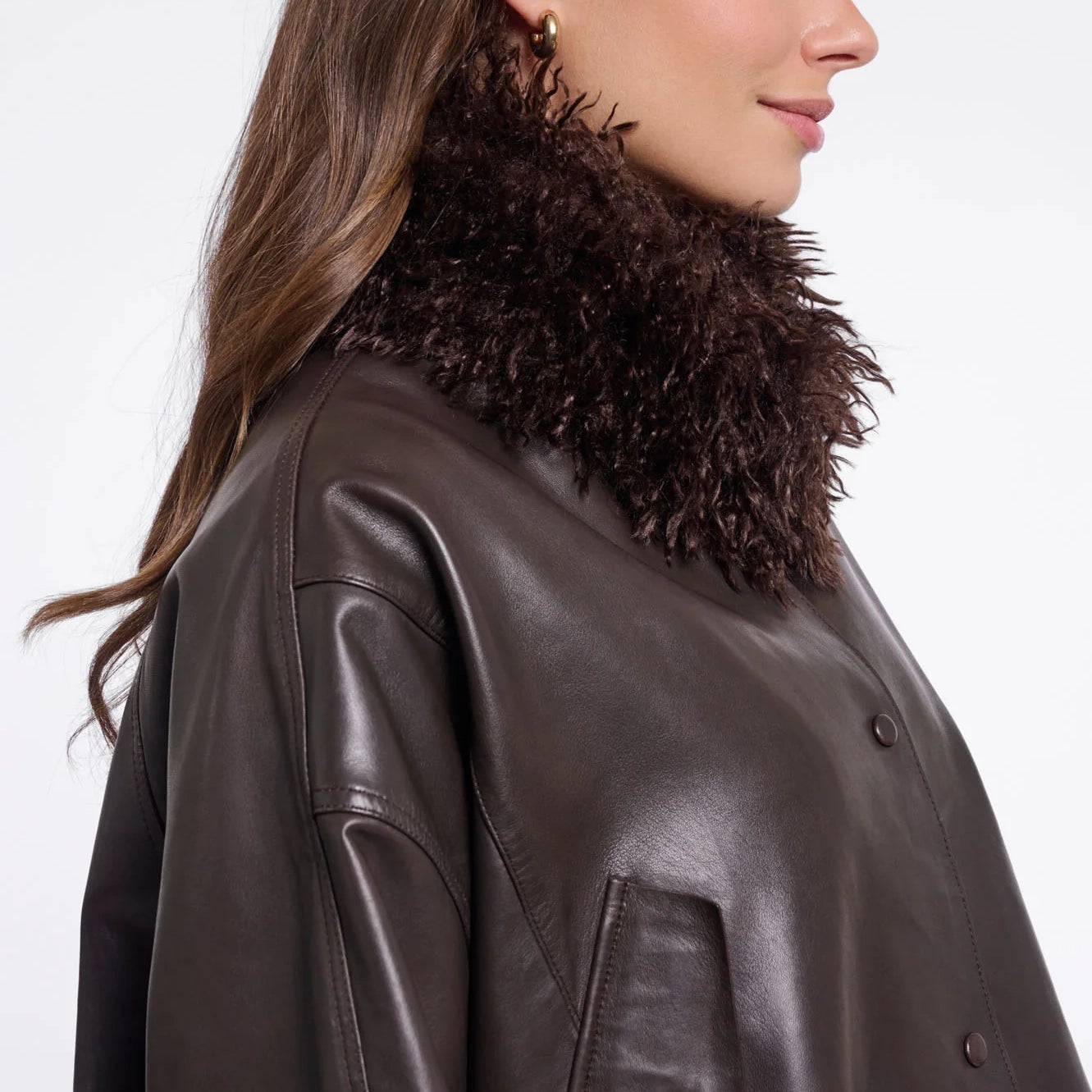RINO & PELLE Banu Scarf with Magnet in Coffee Roast