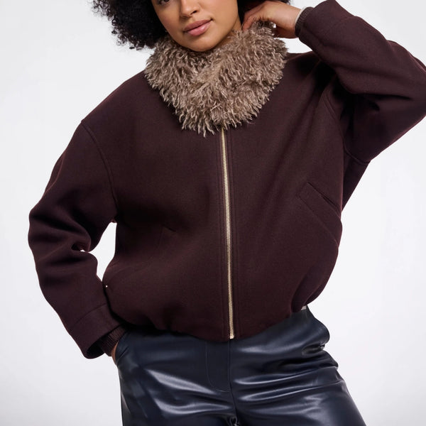 RINO & PELLE Banu Scarf with Magnet in Mocha Latte