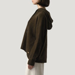 ORFEO Bartola Knitted Hoodie in Khaki