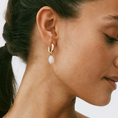 EDBLAD Beach Crystal Hoops in Pink