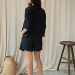 BEAUMONT ORGANIC Ameera Cheesecloth Shirt in Black