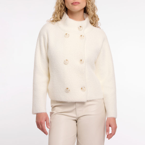 RINO & PELLE Beth Double Breasted Jacket in Snow White