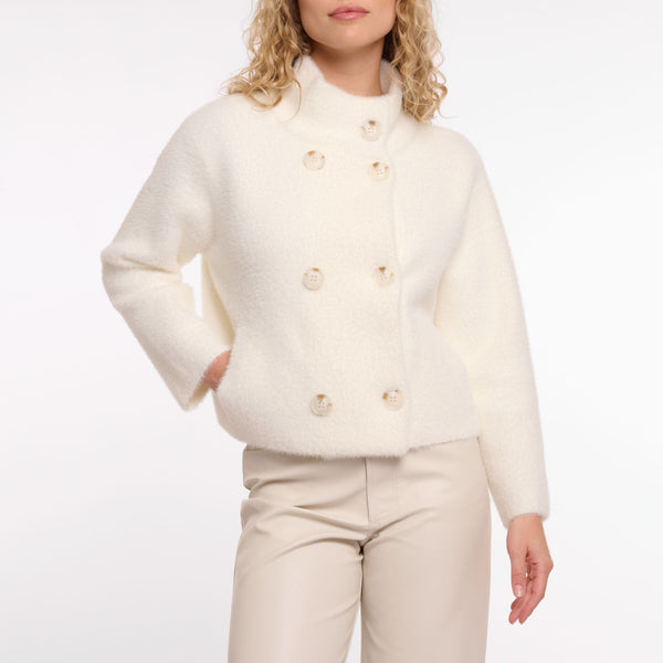 RINO & PELLE Beth Double Breasted Jacket in Snow White