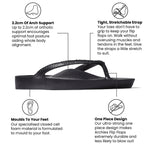 ARCHIES Arch Support Flip Flops in Black