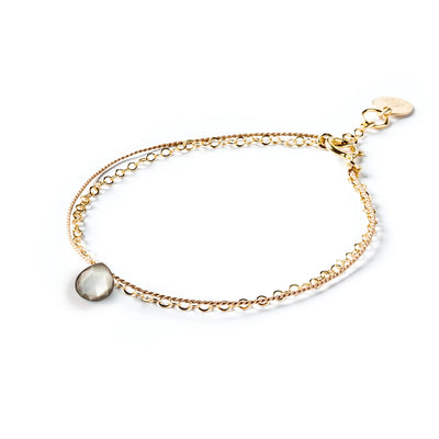 WANDERLUST LIFE Black Mother of Pearl Gold and Silk Bracelet