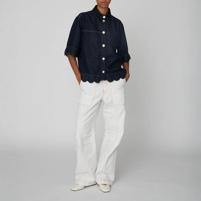 STELLA NOVA Blue Denim Shirt in Denim Blue