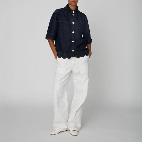 STELLA NOVA Blue Denim Shirt in Denim Blue