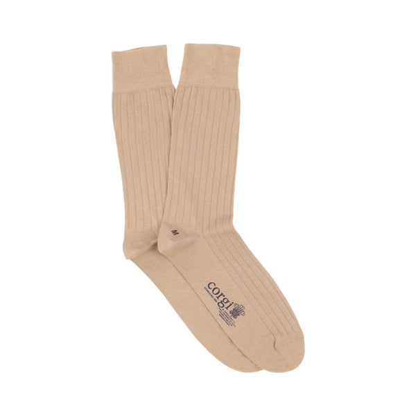 CORGI Mens Brecon Cotton Socks in Beige