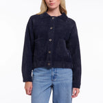 RINO & PELLE Bubbly Boxy Jacket in Dark Navy