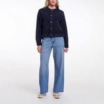 RINO & PELLE Bubbly Boxy Jacket in Dark Navy