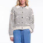 RINO & PELLE Bubbly Boxy Striped Jacket in Black/White