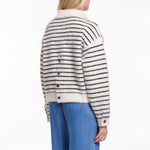 RINO & PELLE Bubbly Boxy Striped Jacket in Black/White