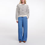 RINO & PELLE Bubbly Boxy Striped Jacket in Black/White