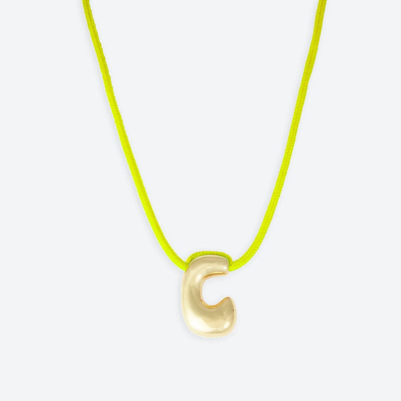 LA MOME BIJOU C Initial Joy Letter Necklace in Gold