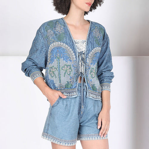 CONDITIONS APPLY Myrla Coverup Shirt in Denim Blue