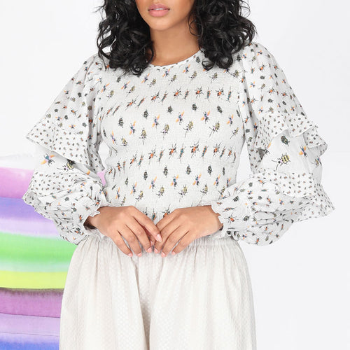 CONDITIONS APPLY Jean Top in White Combo