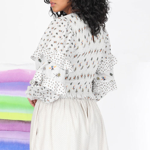 CONDITIONS APPLY Jean Top in White Combo