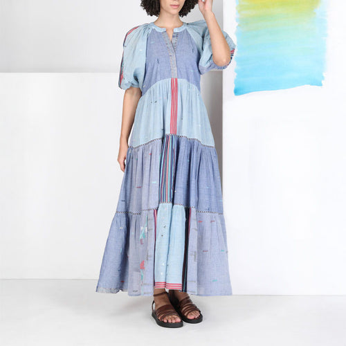 CONDITIONS APPLY Jalene Handwoven Dress in Iris Blue