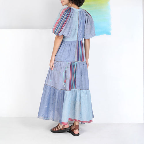 CONDITIONS APPLY Jalene Handwoven Dress in Iris Blue