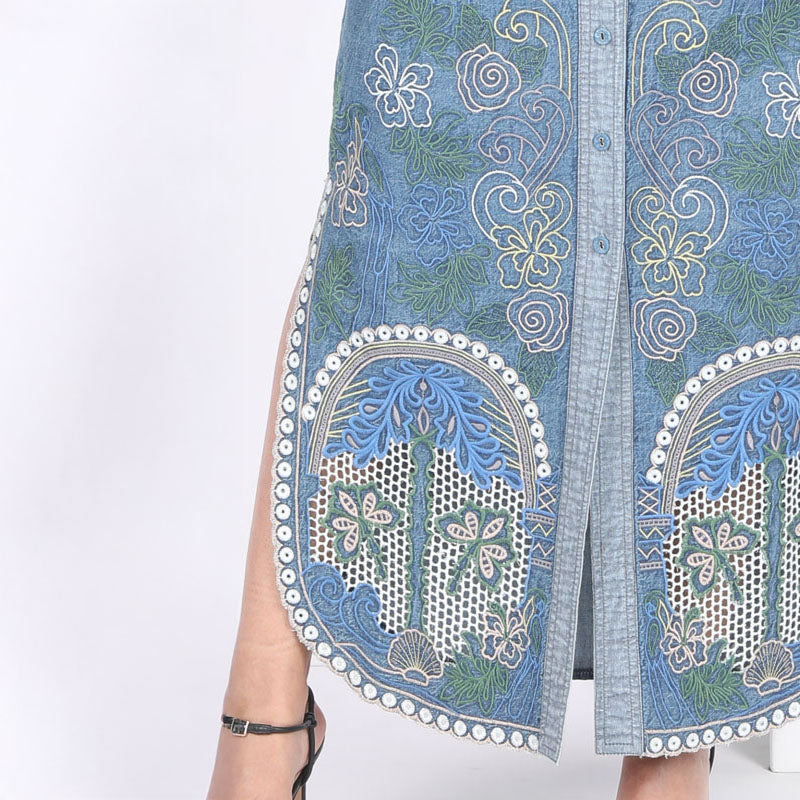 CONDITIONS APPLY Maliyah Skirt in Denim Blue