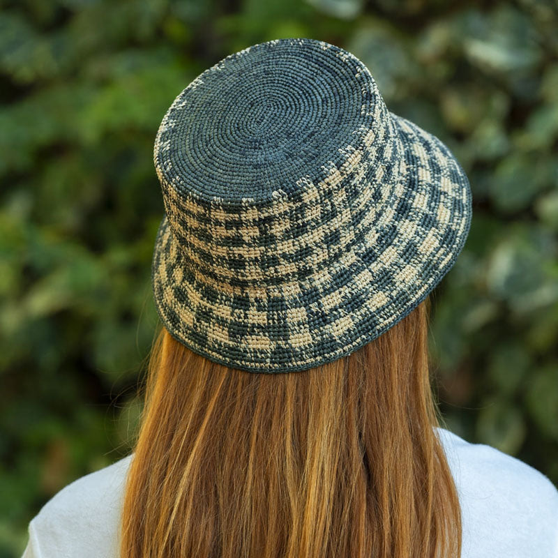 TRAVAUX EN COURS Bob Raffia Hat in Army