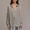 DIEGA Calbiza Multi Stripe Shirt  in Ecru/Grey