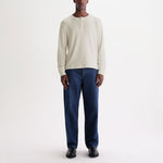 WAX LONDON Caleb Henley Long Sleeve T Shirt in Ecru