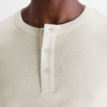 WAX LONDON Caleb Henley Long Sleeve T Shirt in Ecru