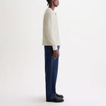 WAX LONDON Caleb Henley Long Sleeve T Shirt in Ecru