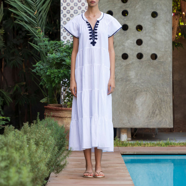 ROSE AND ROSE Camelia Long Dress in White