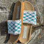 LES MAURICETTES Candice Sandals in Blue/White