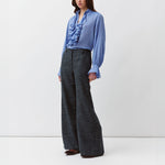DIEGA Capa Ruffle Shirt in Blue