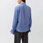 DIEGA Capa Ruffle Shirt in Blue