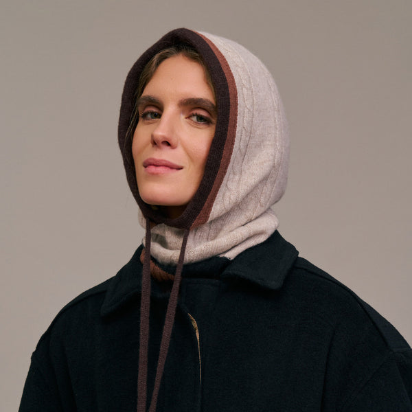 DIEGA Capo Extra Fine Merino Hood in Ecru