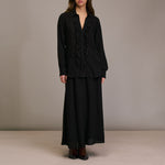 DIEGA Caramba Wool Ruffle Shirt  in Choco