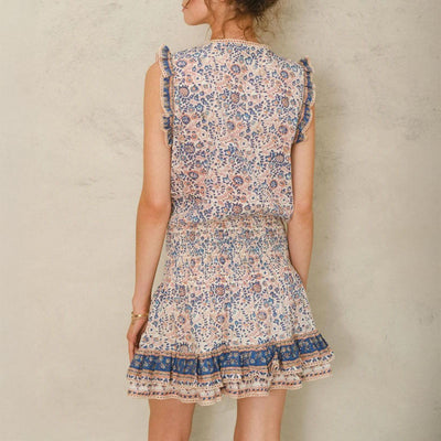 M.A.B.E Cass Print Summer Dress in Navy