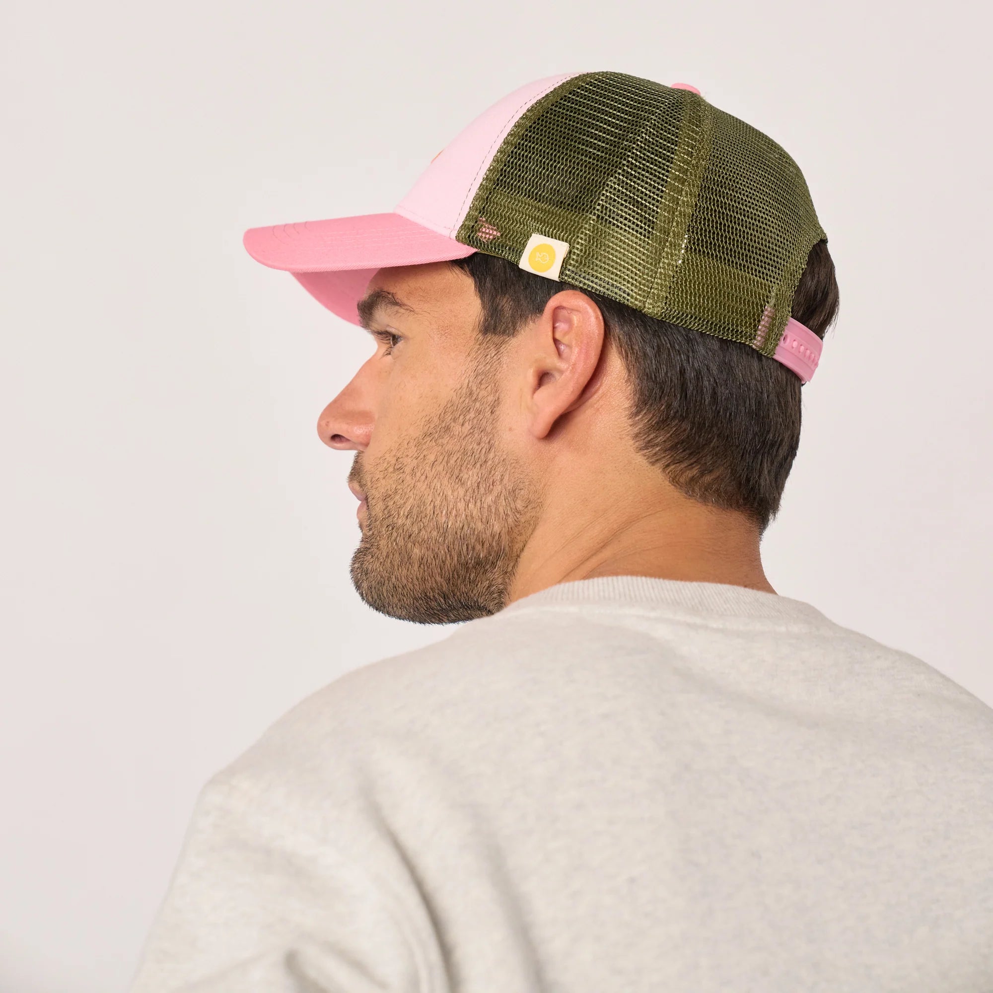 BILLYBELT Cotton Trucker Cap in Pink/Green