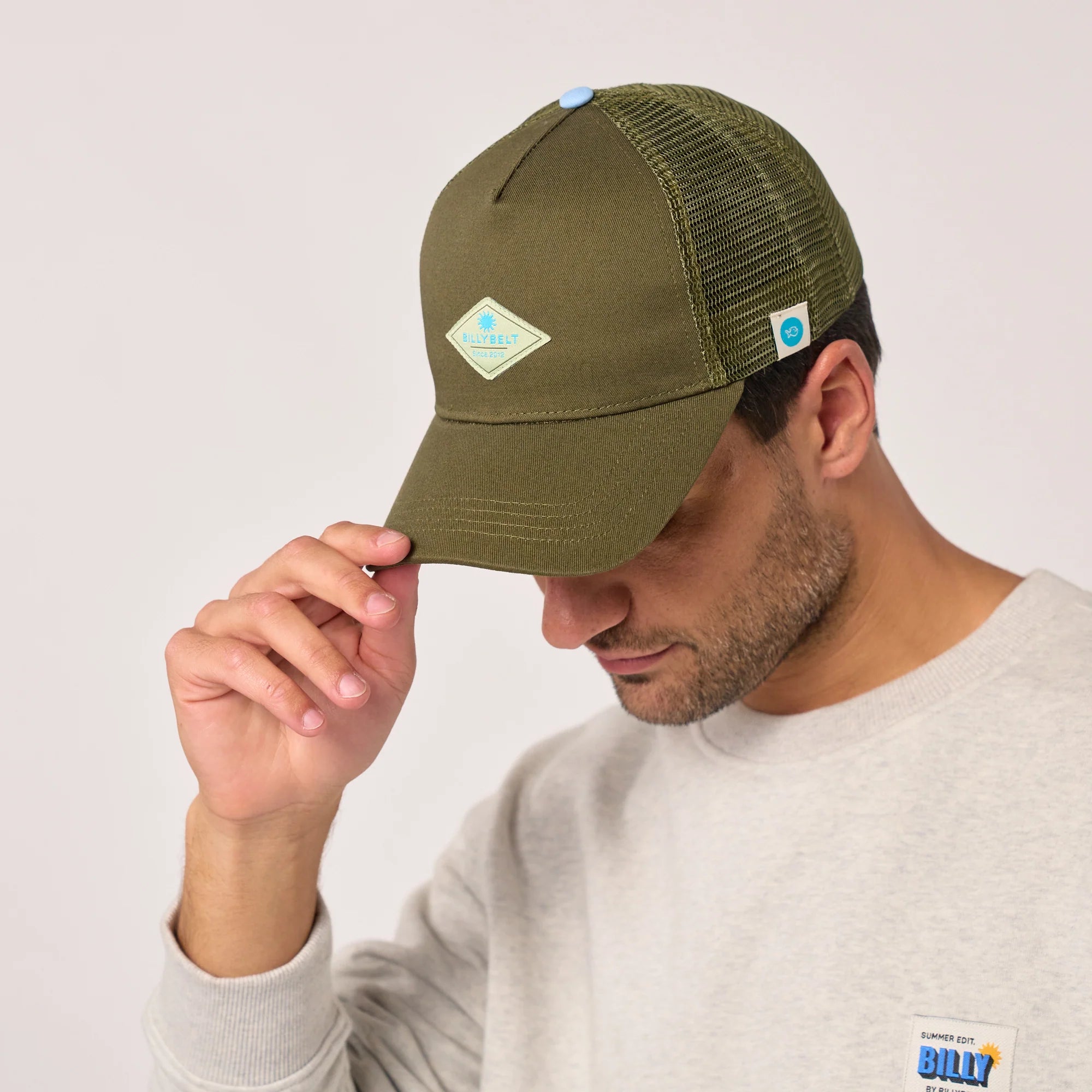 BILLYBELT Cotton Trucker Cap in Khaki