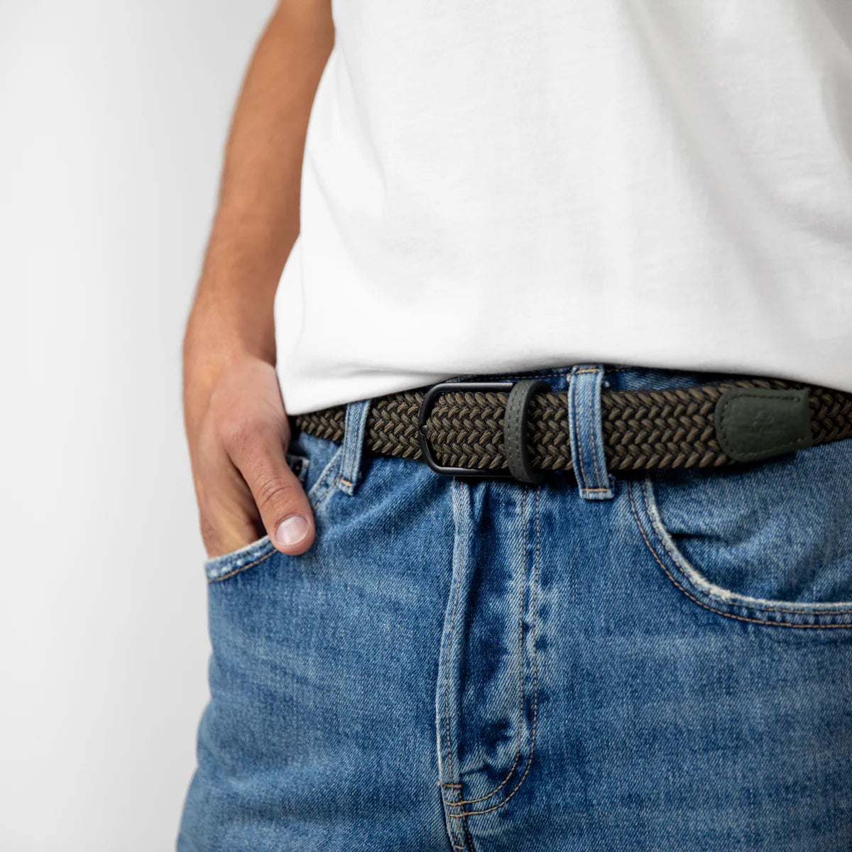 BILLYBELT Elastic Woven Belt in Sherwood