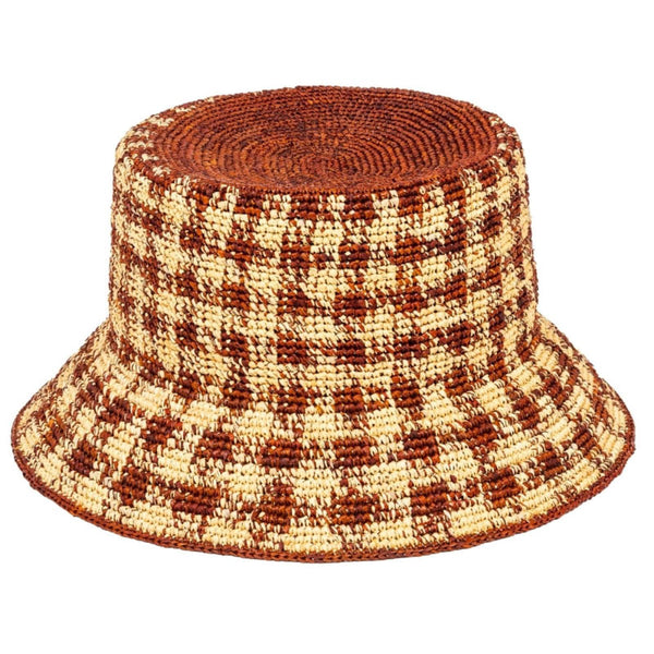 TRAVAUX EN COURS Bob Raffia Hat in Rust