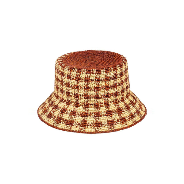 TRAVAUX EN COURS Bob Raffia Hat in Rust