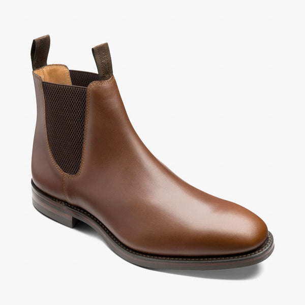LOAKE Chatsworth Waxed Chelsea Boots in Dainite Brown