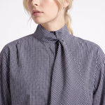 ARTLOVE Olalie Tie Neck Blouse in Navy