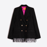 VILAGALLO Double Breasted Blazer in Green/Pink