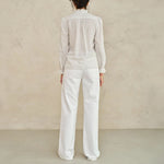 M.A.B.E Chrissie Longsleeve Top in Ecru/Check