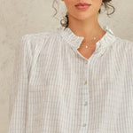 M.A.B.E Chrissie Longsleeve Top in Ecru/Check