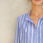 M.A.B.E Chrissie Long Sleeve Top in Blue Stripe