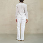 M.A.B.E Chrissie Stripe Longsleeve Top in White