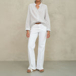 M.A.B.E Chrissie Stripe Longsleeve Top in White