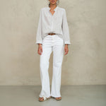 M.A.B.E Chrissie Stripe Longsleeve Top in White